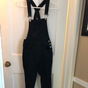Black stretchy overall jeans